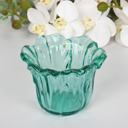 Подсвечник "Цветок" 10,5*7,5 см, Изумруд