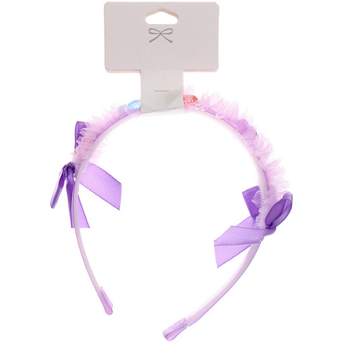 Ободок для волос детский БАМБИ БУМ, сердечки, цвет розовый, лавандовый и голубой, 15см_6