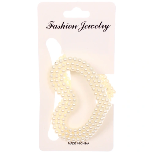 Заколка-краб для волос "Мон Пион", сердце, цвет белый, 7,5см (Блистер)