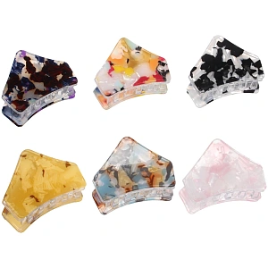 Заколка - краб для волос "AKS-EMPIRE", треугольник, цвет микс 6 цветов, 4,5*3см