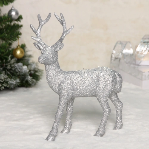 Фигурка новогодняя MAGIC "Лесной олень" 32*22*6 см, Серебро