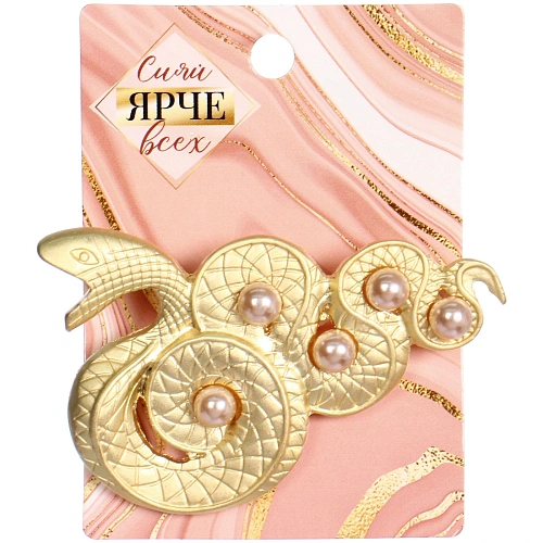 Брошь Best Podarok - Апала, цвет  жемчужное золото, 6,54,3см_4
