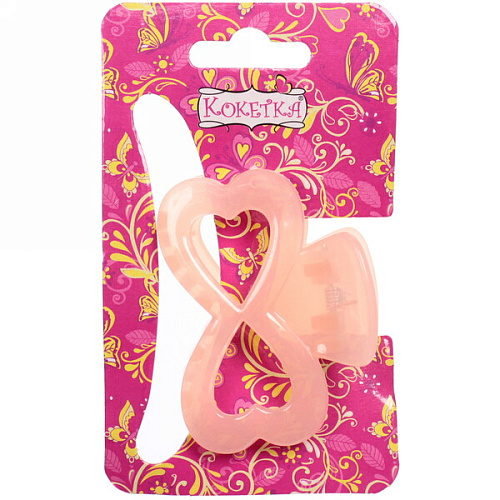 Заколка-краб для волос  на блистере Глянец-Бант, микс 6 цветов, 6см_35