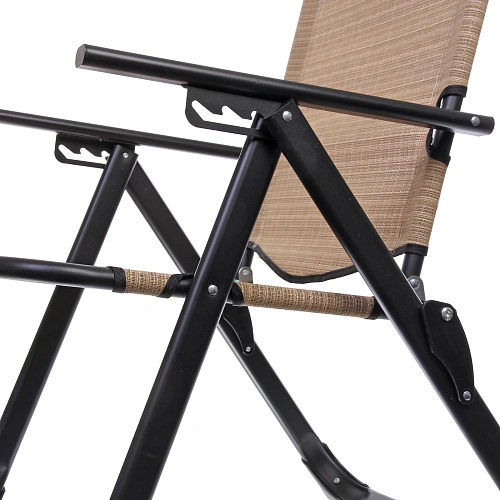 Кресло складное с подлокотниками Люкс, 6264100 см, беж+серый,3 положения_11