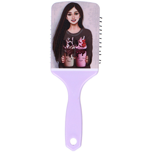 Расческа массажная прямоугольная форма КОЛЛЕКЦИЯ ИМАНИ - КЛАРА, микс 4 дизайна, 247,5см (PVC упаковка)_5