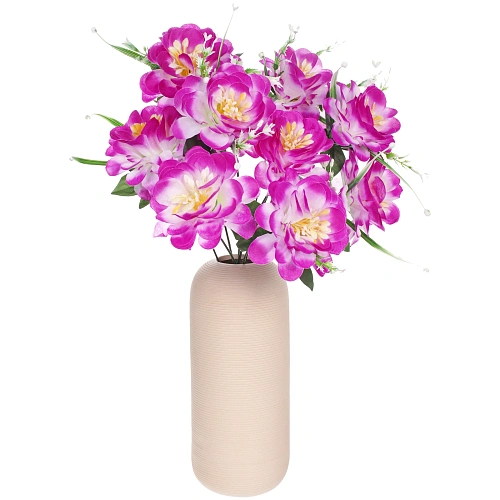 Искусственные цветы Цветочная мелодия 50см 9 цветков бело-сиреневык_6