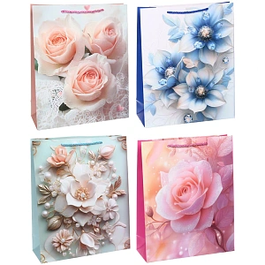 Пакет подарочный "Королевство цветов" 26*32*10 см