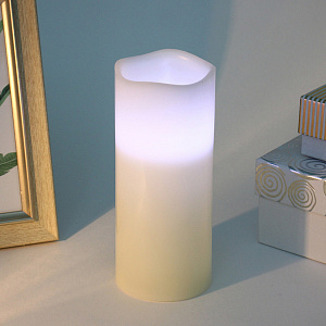 Сувенир с подсветкой "Свеча восковая - Звездная" 7,5*17,5 см - облита воском (работает от батареек 3 ААА)