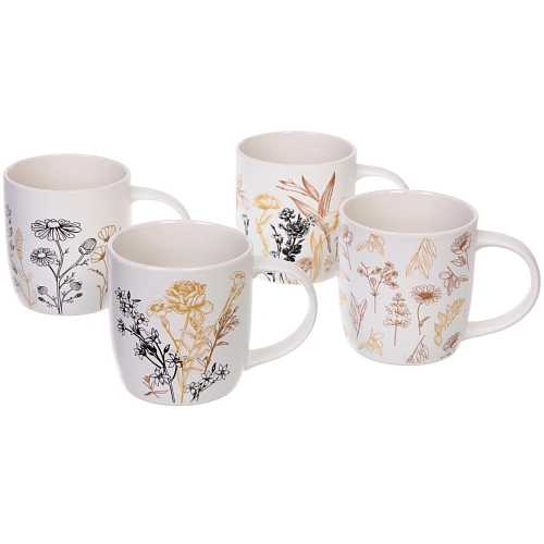 Кружка керамическая 370мл"Цветочный луг",  микс рисунков