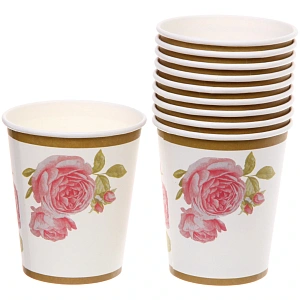 Стакан бумажный 0,2л в наборе 10 шт "Розовый сад"