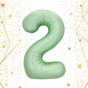 Шар фольгированный 32'/81см "Цифра "2" (зеленый)