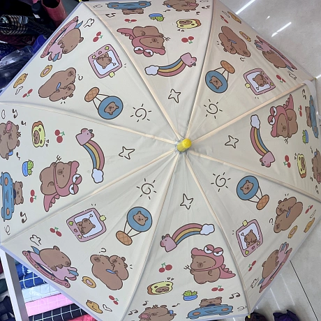 Зонт детский полуавтомат "Капибара", микс 4 дизайна, d-100см