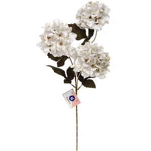 Искусственные цветы "FLOWERS GLAMOUR" 70см Гортензии 3 цветка белые