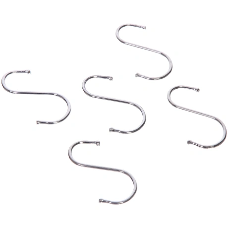 Крючки металлические хромированные в наборе 5шт S - формы "ИДЕЯДОМА", 7,3см ( Селфи)