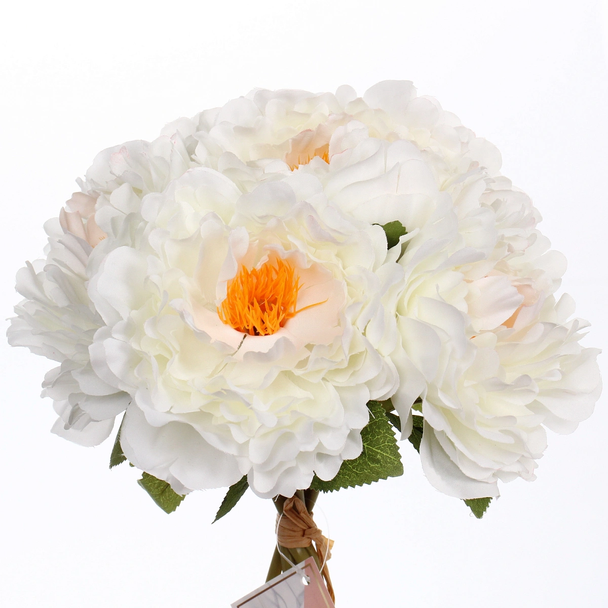 Искусственные цветы "Пионы" 28см букет 6 шт белые