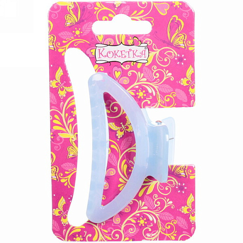 Заколка-краб для волос  на блистере Глянец-Трапеция, микс 6 цветов, 6см (Кокетка)_11