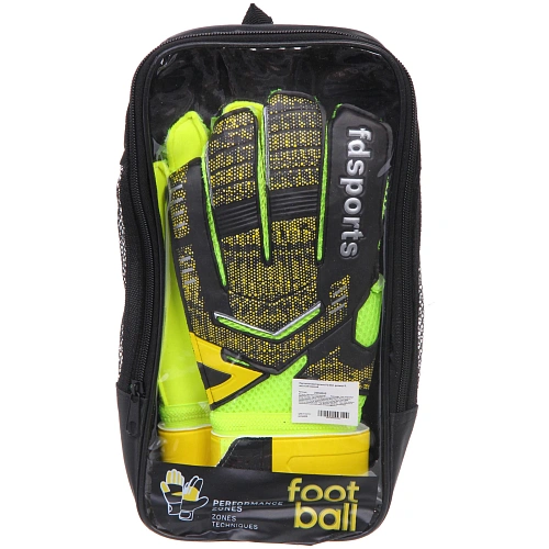 Перчатки вратарские FD-882, размер 9, желтый-черный_4