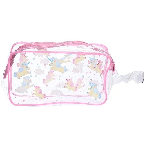 Косметичка прозрачная MALINKA SHOP, единорожки, цвет окантовки розовый, 20126см_3
