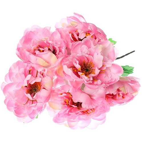Искусственные цветы "Цветочная мелодия" Пионы 60см 7 цветков розовые