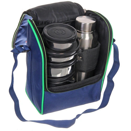 Набор Туриста (бутылка для воды 800мл +5мисок) из нержавеющей стали в чехле_9