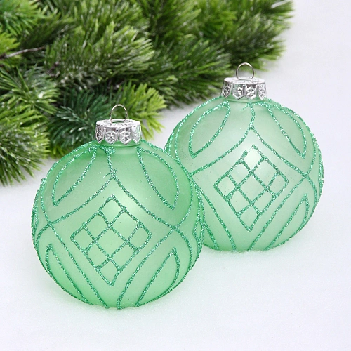 Набор шаров "Загадка" 10 см (в наборе 2 шт), Нежно-зеленый