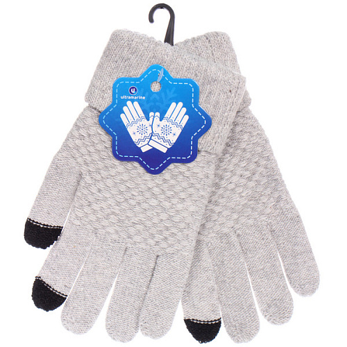 Перчатки мужские зимние сенсорные "NEHOLOD", цвет серый, 22*11см (пакет с подвесом)