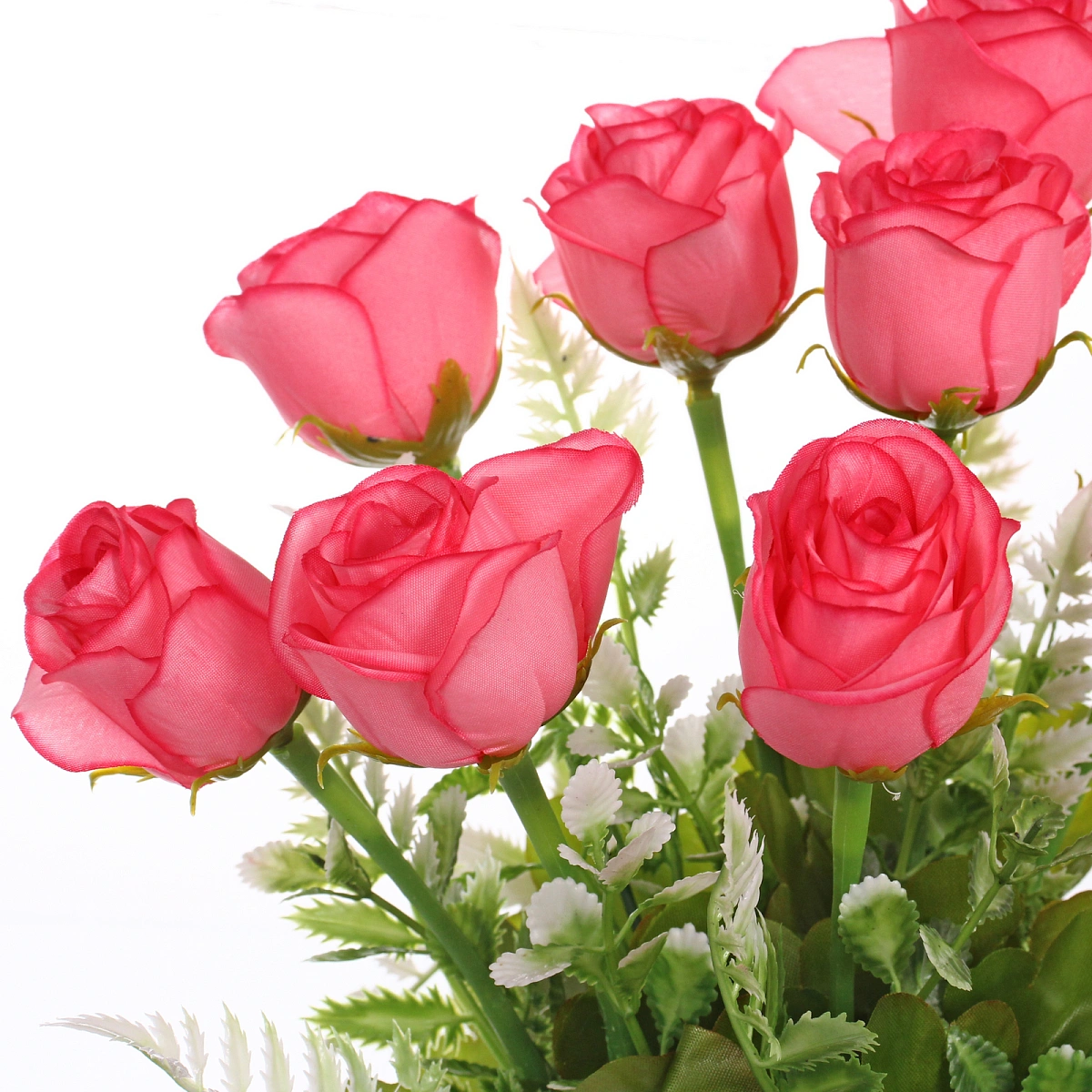 Искусственные цветы "Розовый букет" 42см 10 цветков темно-розовые