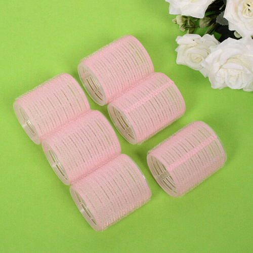 Бигуди липучки, 6шт, однотонные, цвет микс, d-5см_6