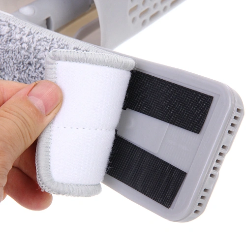 Швабра с отжимом, ручка 125 см в комплекте две насадки цвет серый_11