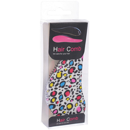 Расческа массажная компактная Perfection, принт леопард разноцветный, 1858см (коробка PVC)_5