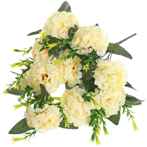 Искусственные цветы "Цветочная мелодия" Гортензии 40см 10 цветков персиковые