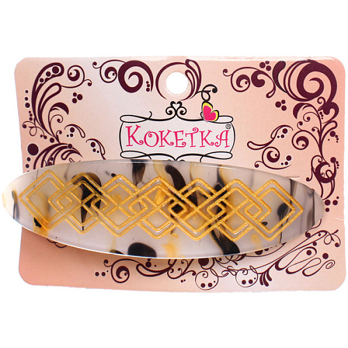 Заколка - автомат ЭКЛЕР, форма прямоугольная, чери, микс 6 цветов, 102,3см (блистер Кокетка)_6