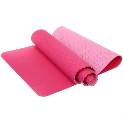 Коврик для йоги 6 мм 183х61 см Sports time перфорированный (ТРЕ), сврозовыйрозовый_3