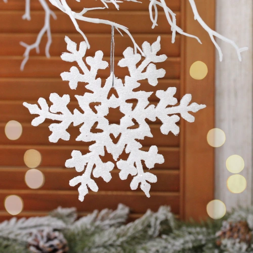 Украшение новогоднее "Бабочка-снежинка" 15 см, Белый