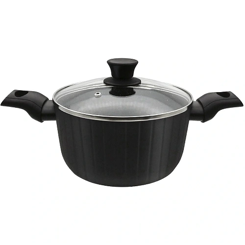 Кастрюля 4,4л "Terra" со стеклянной крышкой индукция24см JTr-224-11