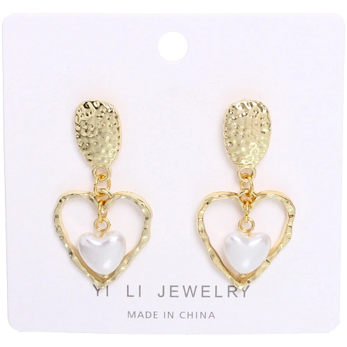 Серьги ЭЛЛОДИ, сердечки, цвет золото и серебро, 3,53,5см_5