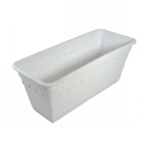 Ящик для растений "Колывань" 40см с поддоном балконный мрамор С183М