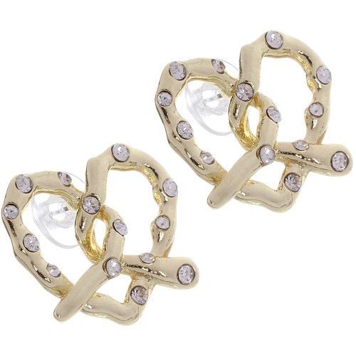 Серьги ЭЛЛОДИ, сердечки, цвет золото и серебро, 4,22см_6