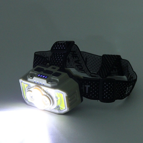 Фонарь налобный 6 режимов, 2COB+4LED, аккумуляторная батарея 1200mAh USB 815S_8