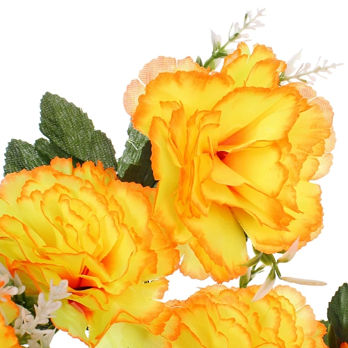 Искусственные цветы Цветочная мелодия Гвоздики 50см 10 цветков желтые_5
