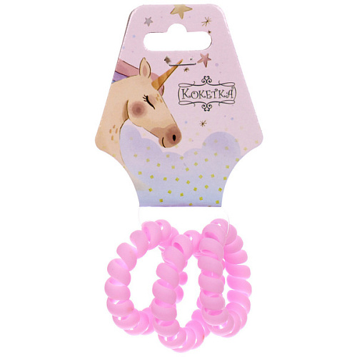Резинки для волос силиконовые 3шт "ЕЖЕВИКА", цвет нежно-розовый, d-3,8см (Подвес Единорог)