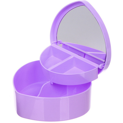 Шкатулка пластиковая с зеркалом KiKi HAUS, сердце, цвет сиреневый, 13511555см (в коробке)_3