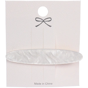 Зажим для волос "ЛАВИТА", удлиненный овал, цвет белый, 6.5*1.3см (белый блистер)