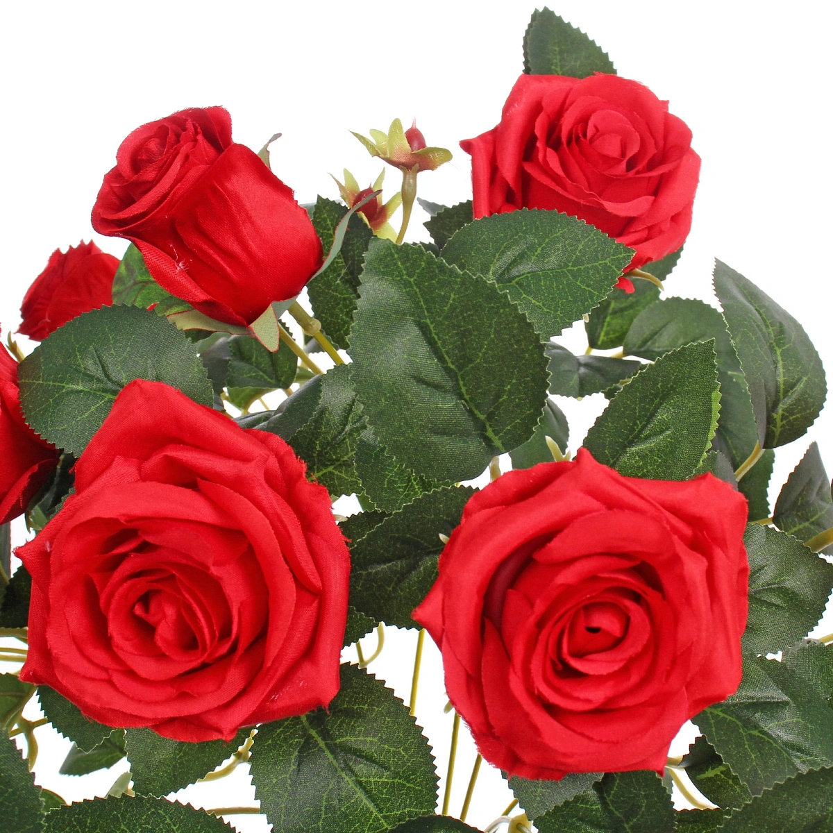 Искусственные цветы "Розовая фантазия" 48см 13 цветков красные