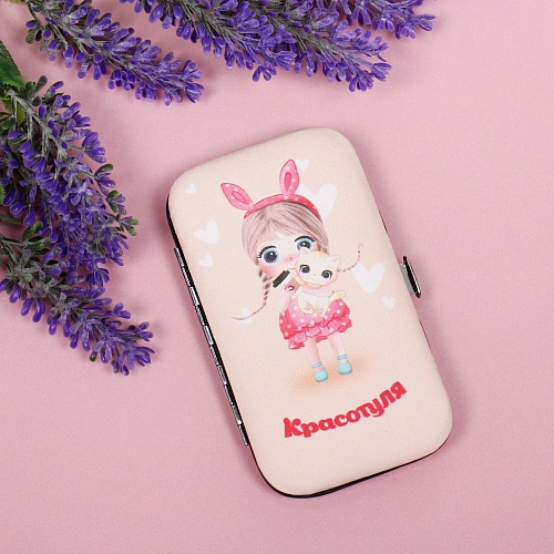 Набор для маникюра в футляре 6 предметов КРАСОТУЛЯ!,116,5см (разработка РЦ Восток  пакет с подвесом)_4