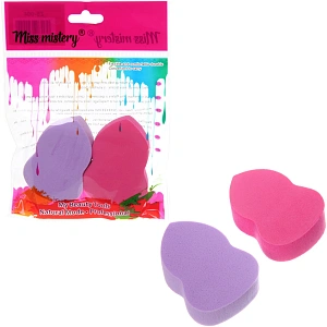 Спонжи для макияжа 2шт "ЭФФЕКТО", микс два цвета розовый и фиолетовый, 2*6см