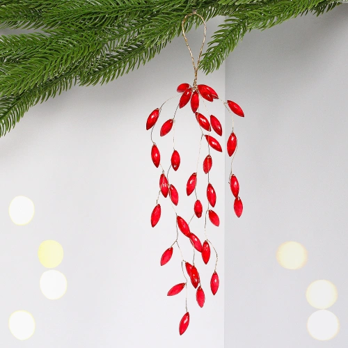 Ветка декоративная "Шарм" 27 см, Красный