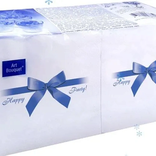 Салфетки бумажные 20*20 ART BOUQUET, 2 сл., 250л, Подарок синий
