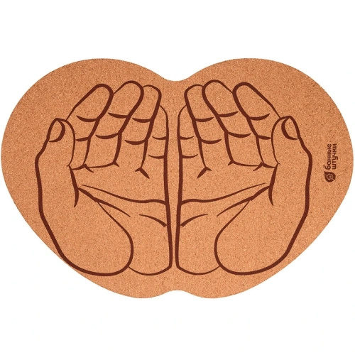 Коврик пробковый для бани и сауны   43*30см "Ладони" 