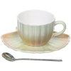 Чайная пара "Ракушка" (кружка 230мл, блюдце, ложка) зеленый